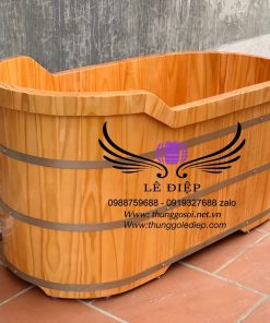 bồn tắm gỗ ovan cao cấp