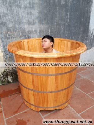 bồn tắm gỗ thông