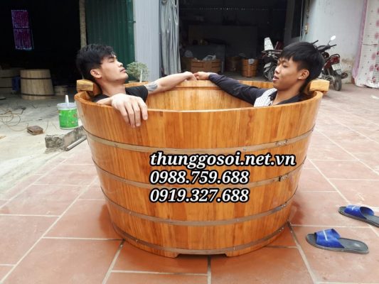 bồn tắm gỗ dành cho 2 người