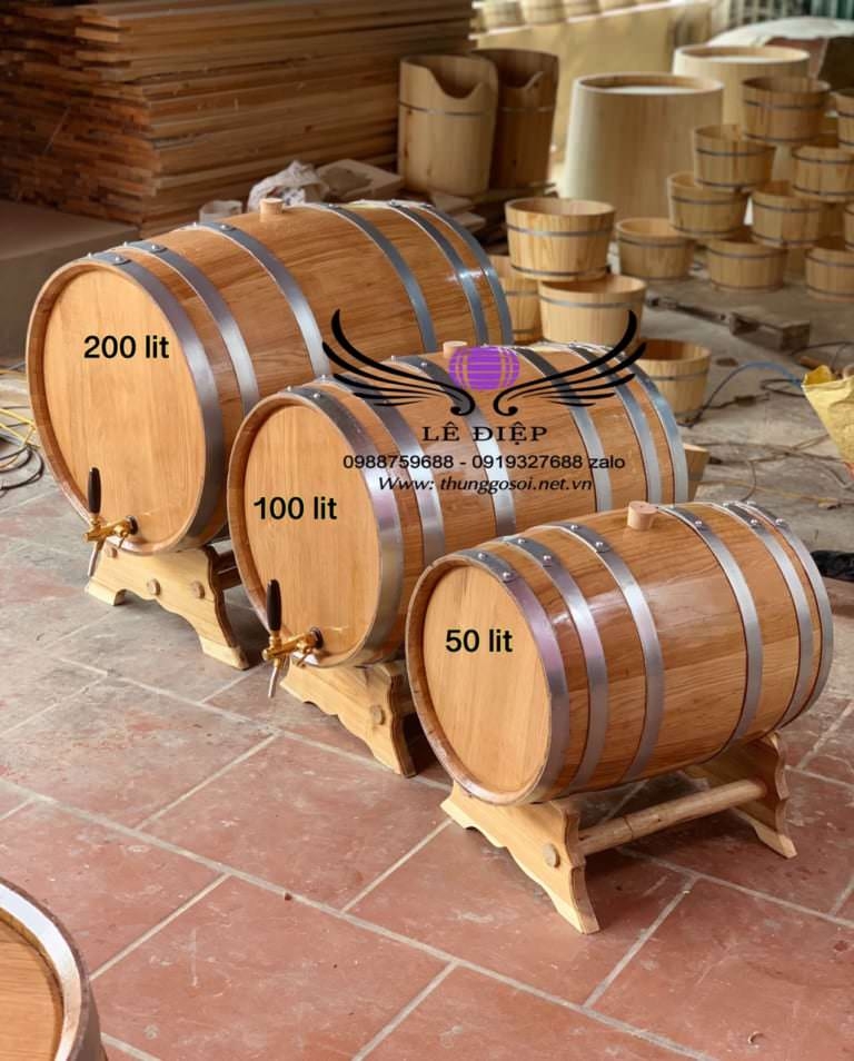 bán thùng rượu gỗ sồi giá rẻ